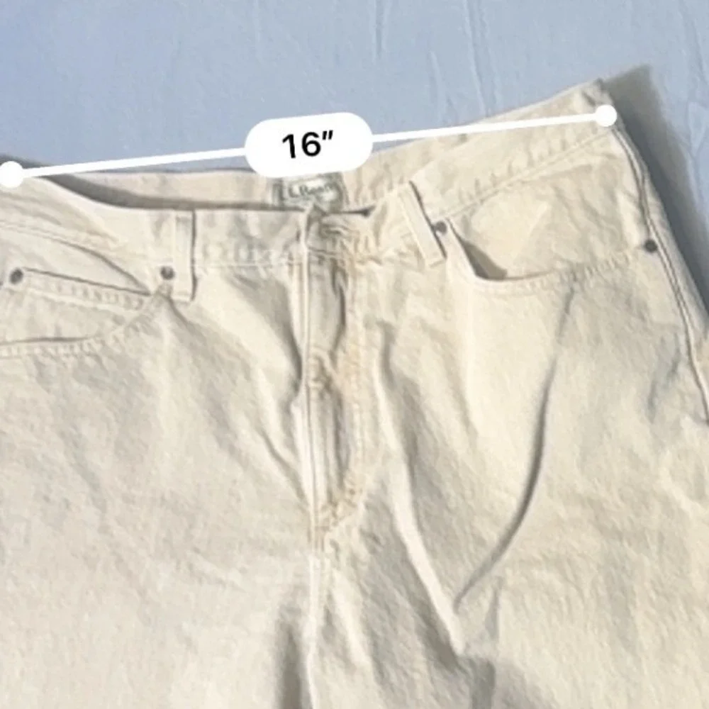 LL Bean Classic‎ Fit Flannel Lined Denim Pants Tan Khaki Mens 36x30 100220